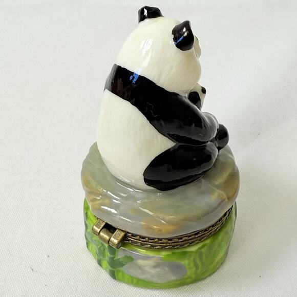 Panda With Baby Trinket Box With Panda Trinket - Picture 3 of 9